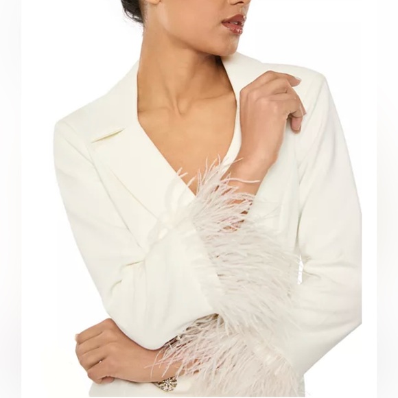 LIKELY Gloria Feather Trim Blazer Jacket Mini Dress Size 8 NWT - Picture 3 of 11